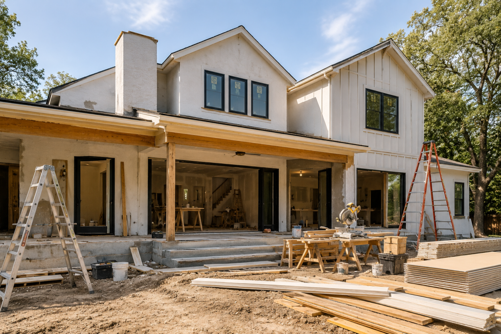 Texas home undergoing renovation as part of remodeling projects that increase home value and improve functionality.