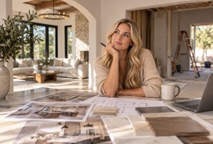Homeowner considering remodeling decisions and common remodeling regrets during a major home renovation in Texas.